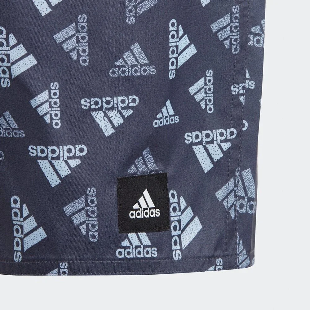 Adidas Classics Swim Shorts Kids Medium Navy Logo Print Elastic Waist JDM1194